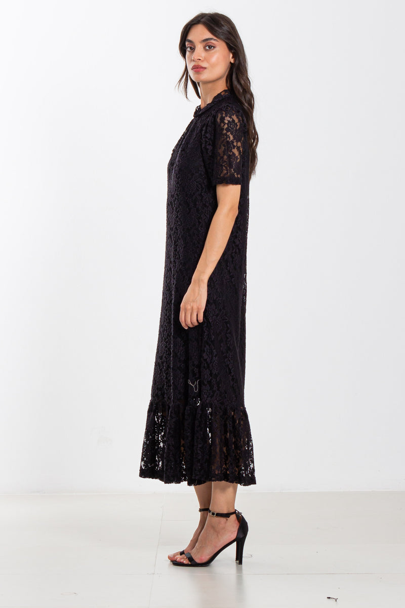DETAILED LACE MIDI DRESS