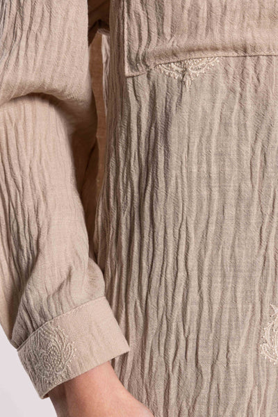 EMBROIDERED LINEN BLEND SHIRT