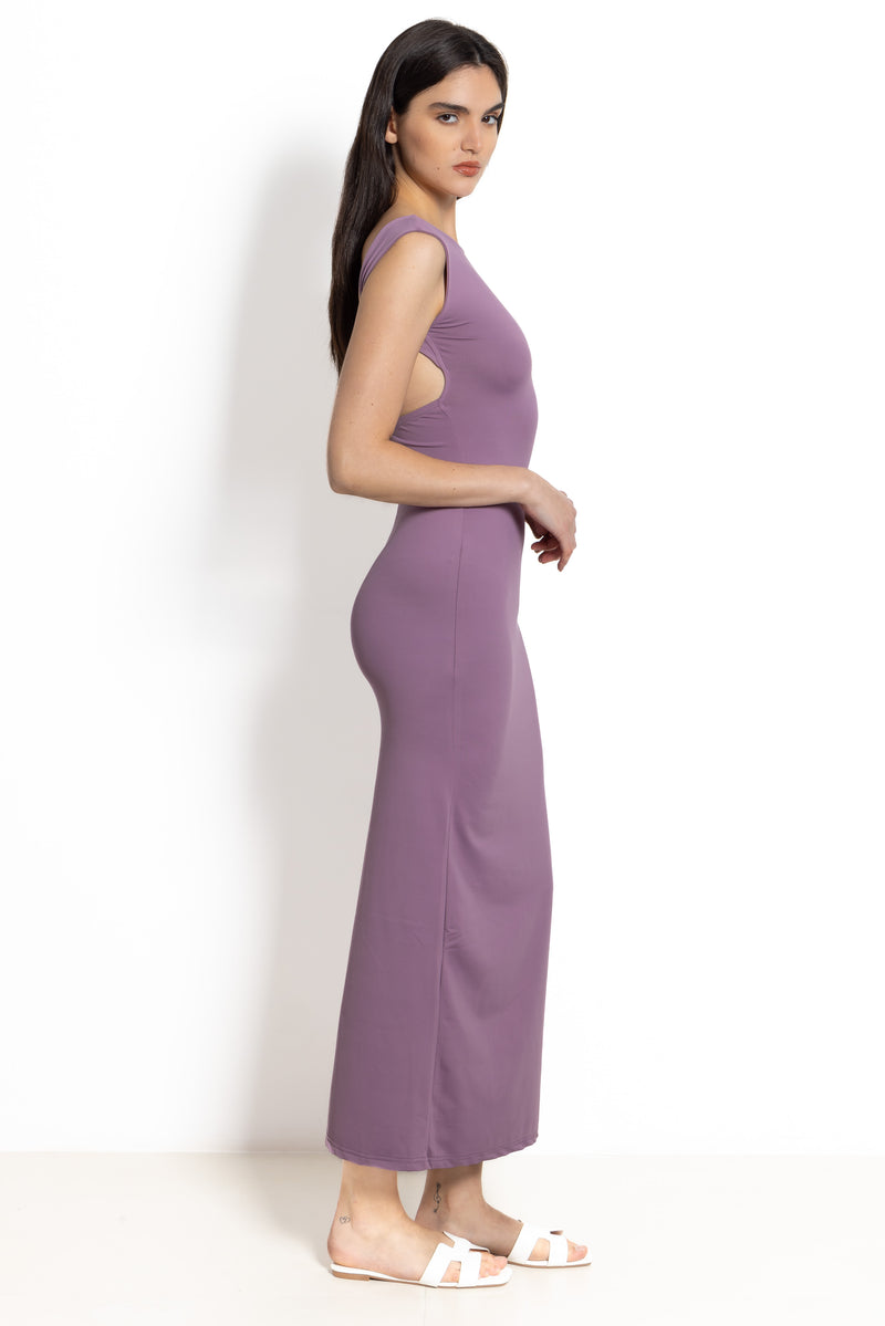 POLYAMIDE BACKLESS BODYCON MIDI DRESS