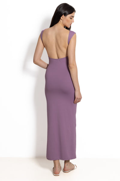 POLYAMIDE BACKLESS BODYCON MIDI DRESS