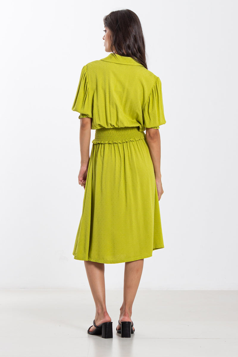 DETAILED WAIST MIDI DRESS