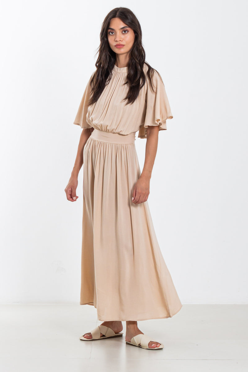 DETAILED FLARE MIDI DRESS