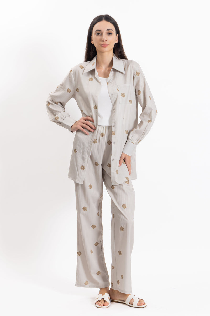 TEXTURED SHIRT SET