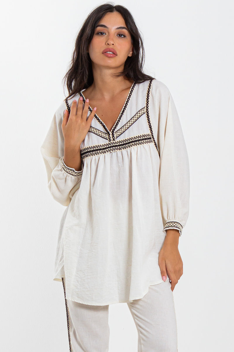 DETAILED LACE BLOUSE SET