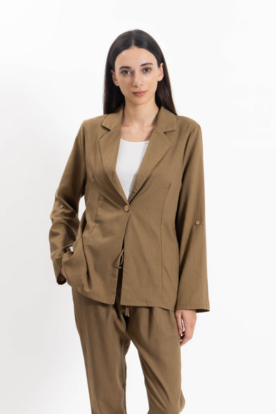 LINEN BLEND BLAZER SET