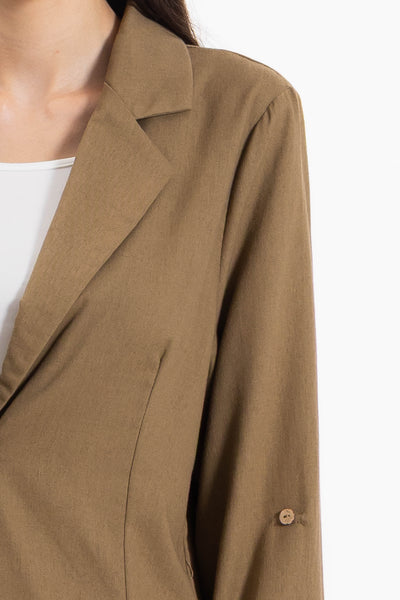 LINEN BLEND BLAZER SET