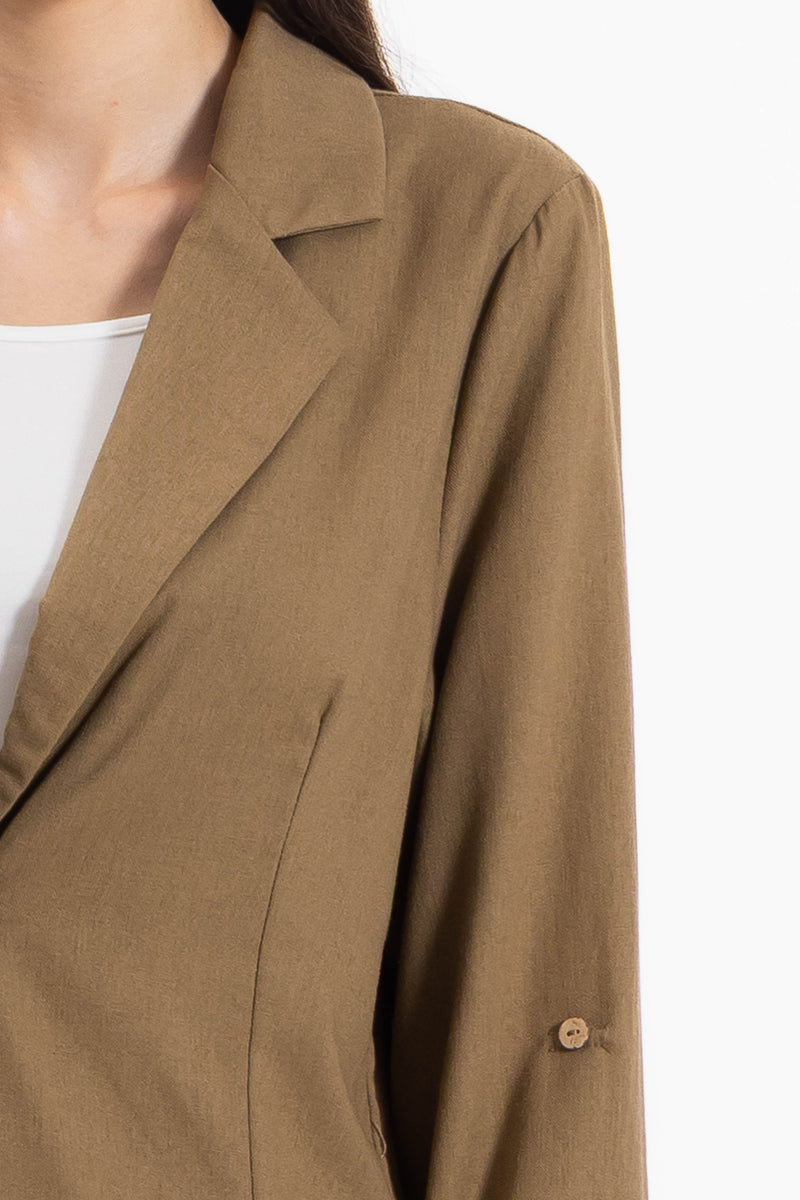LINEN BLEND BLAZER SET