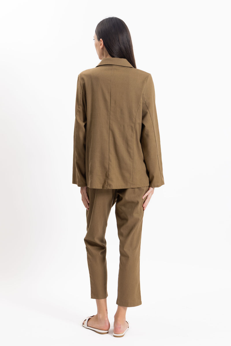 LINEN BLEND BLAZER SET