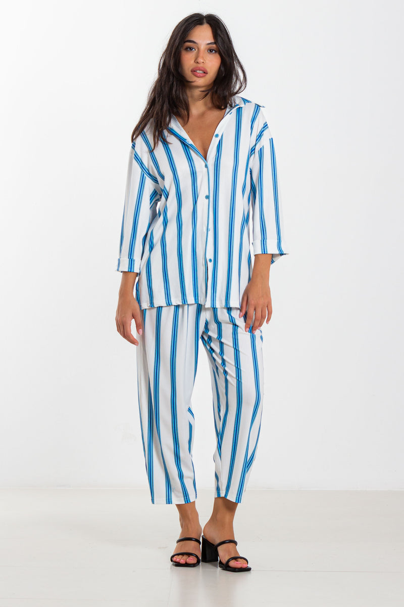 STRIPED SHIRT SET