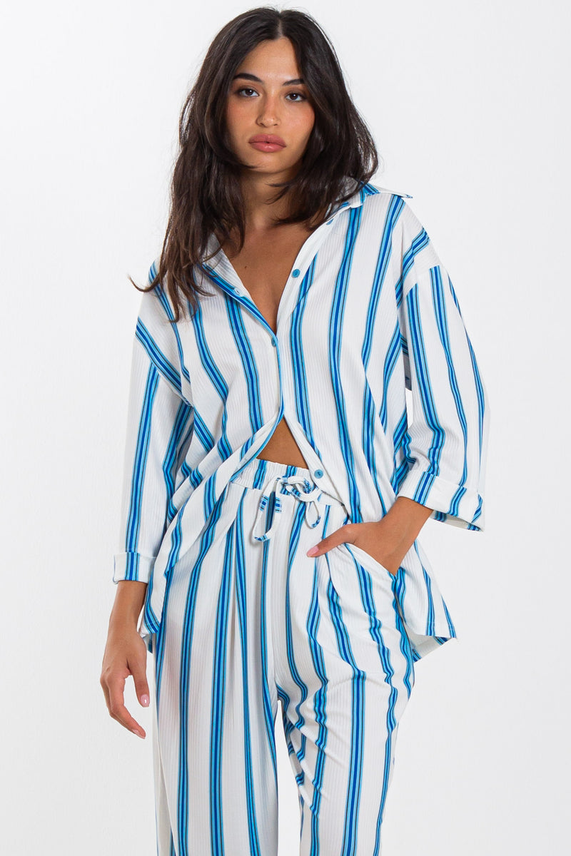 STRIPED SHIRT SET