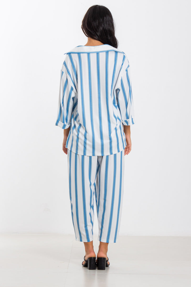 STRIPED SHIRT SET