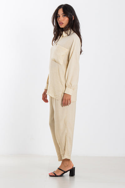 COMFORT LINEN BLEND SHIRT SET