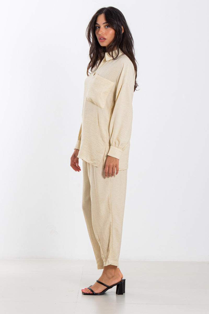 COMFORT LINEN BLEND SHIRT SET
