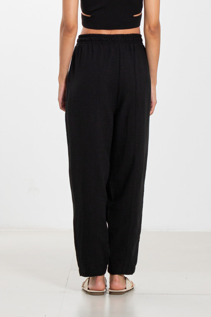 LINEN JOGGER WAIST TROUSERS