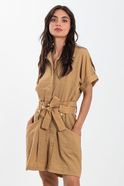 DETAIL BELTED SHORT JUMPSUIT