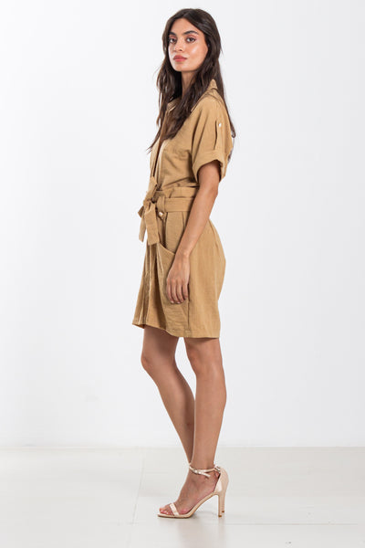 DETAIL BELTED SHORT JUMPSUIT