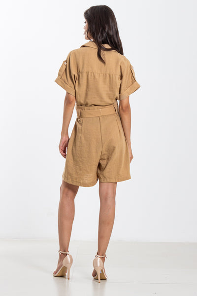 DETAIL BELTED SHORT JUMPSUIT