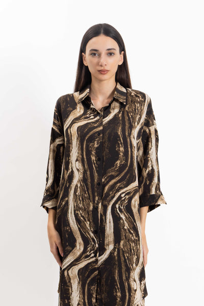 ABSTRACT PRINT SHIRT SET