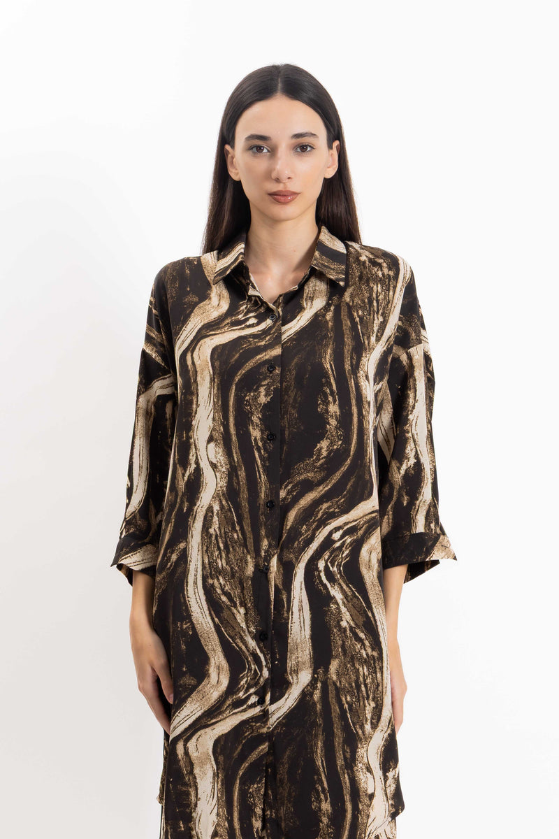 ABSTRACT PRINT SHIRT SET