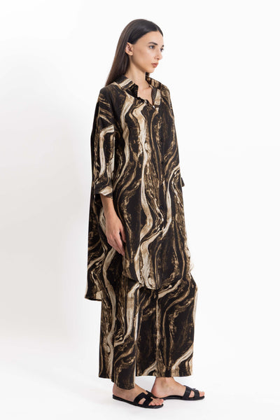 ABSTRACT PRINT SHIRT SET
