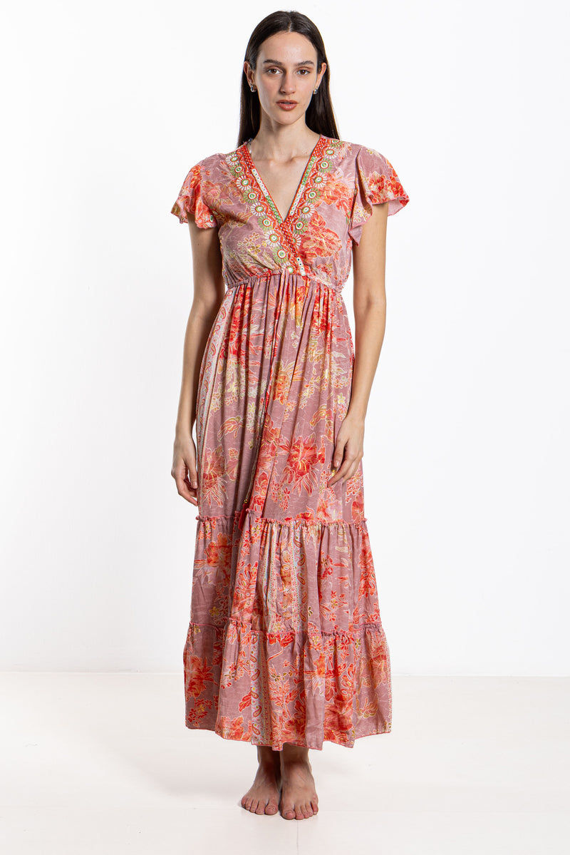 DETAIL PRINTED MAXI DRESS