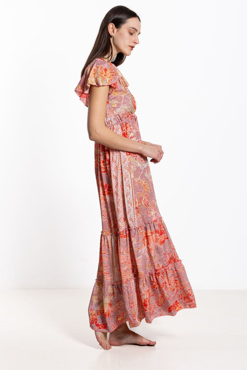DETAIL PRINTED MAXI DRESS