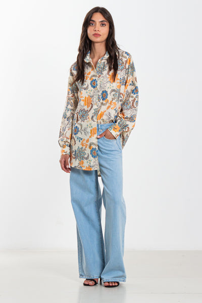 FLORAL PRINTED LONG SHIRT