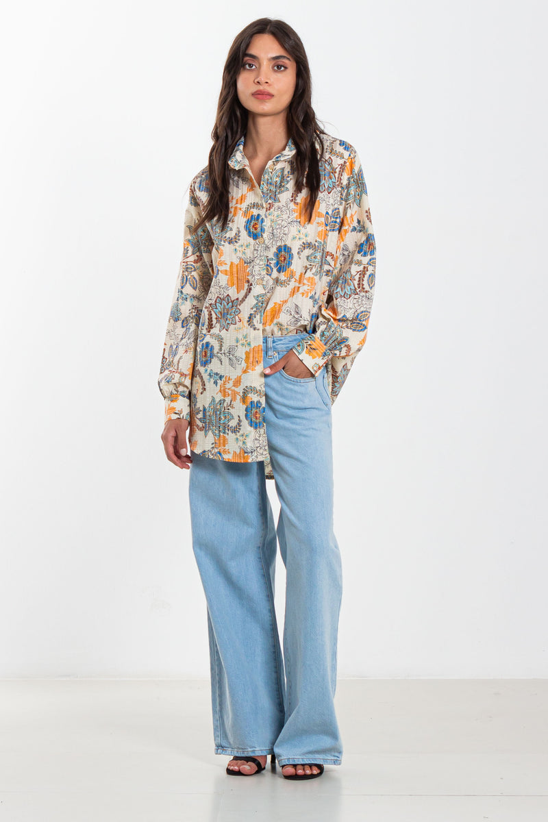 FLORAL PRINTED LONG SHIRT