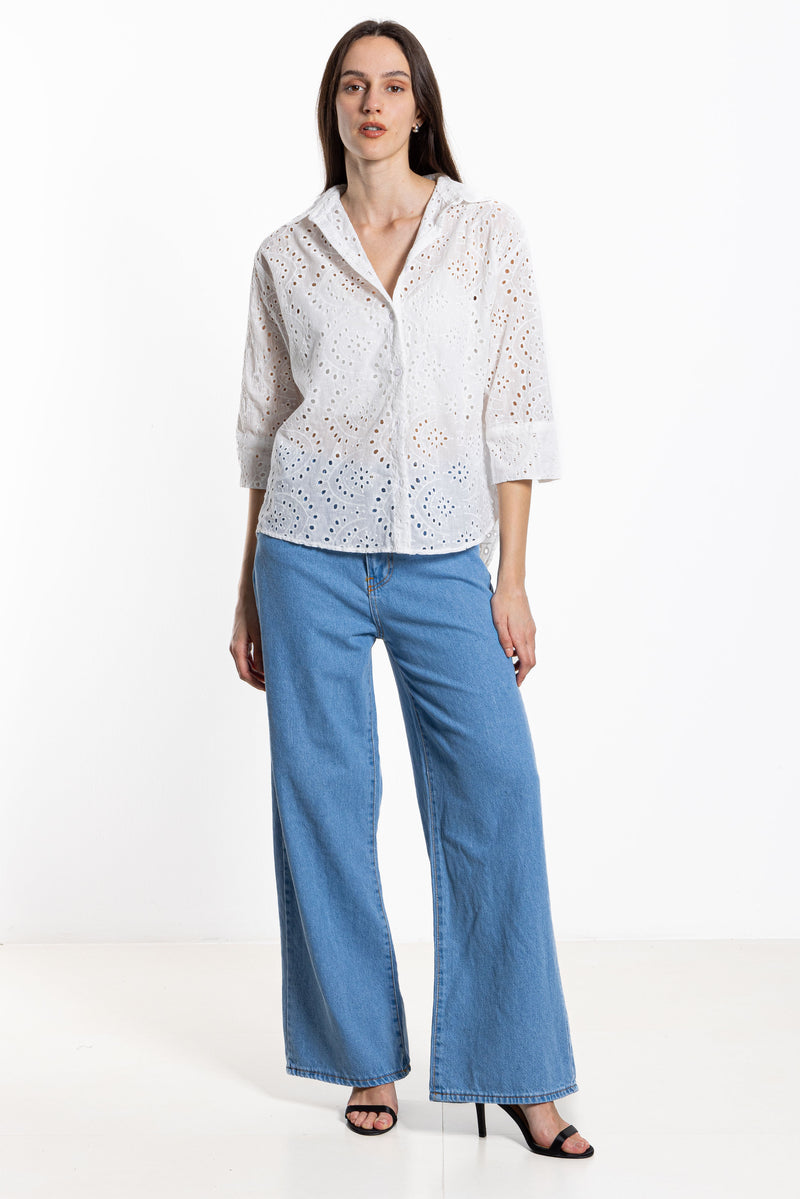 HIGH RISE WIDE-LEG JEANS