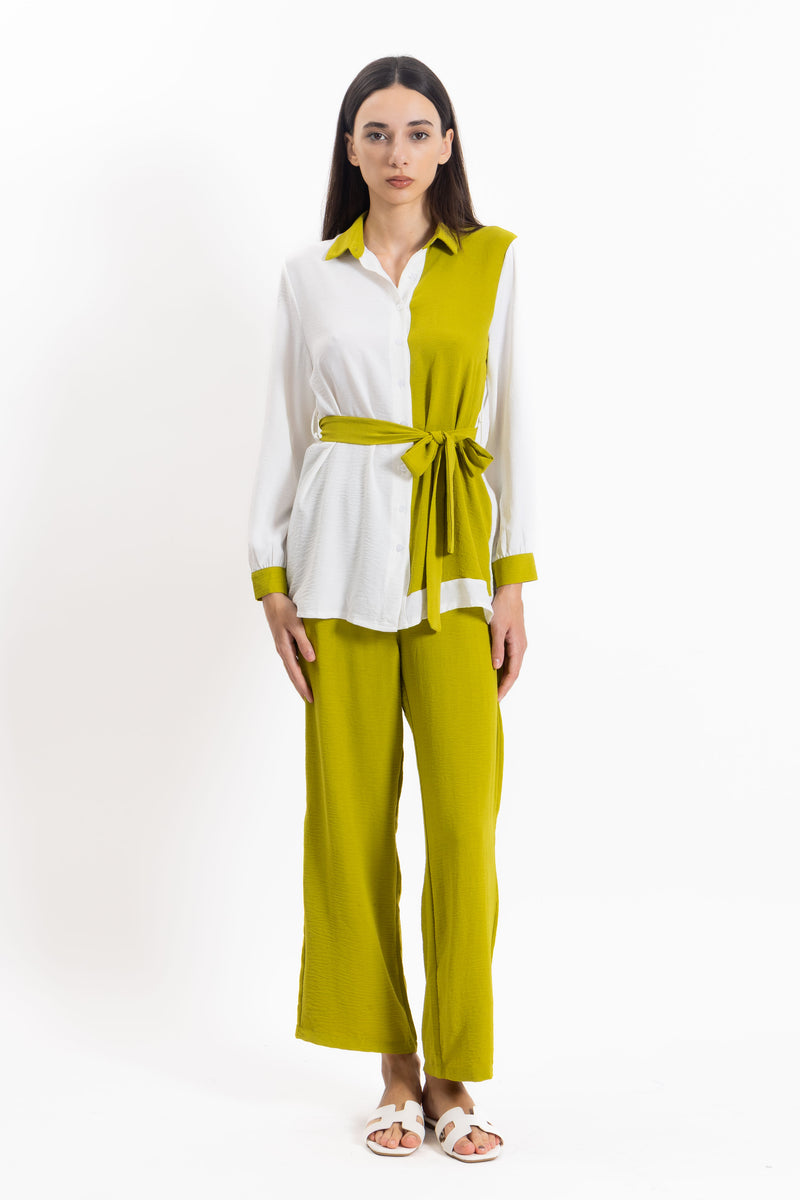 CONTRAST SHIRT SET