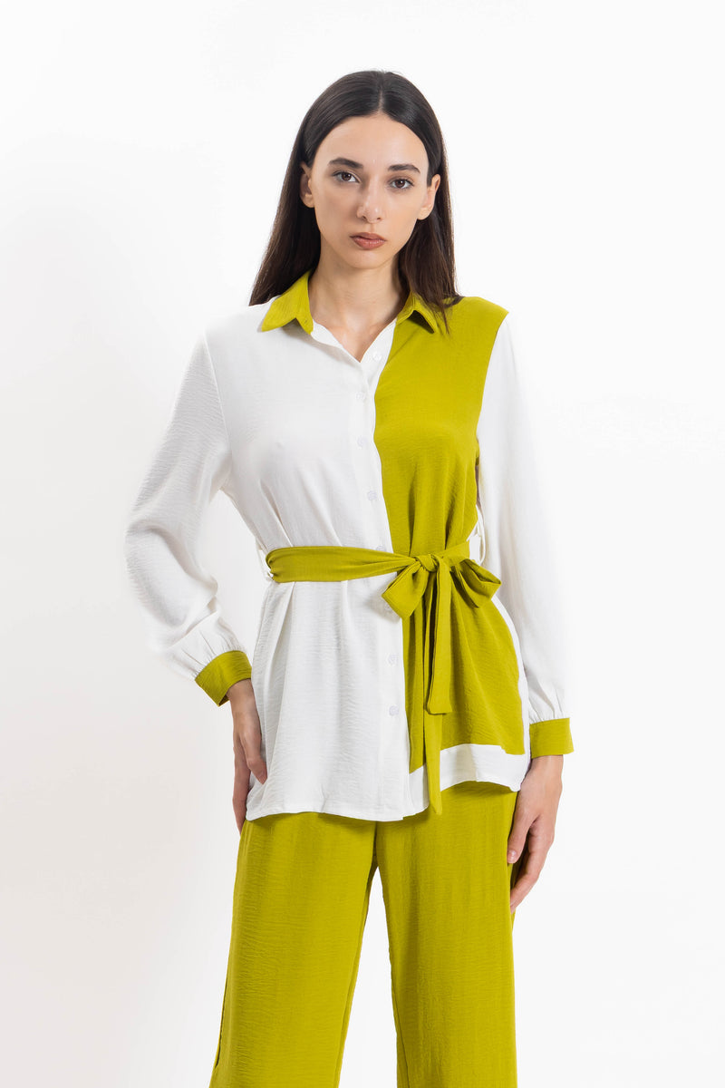 CONTRAST SHIRT SET