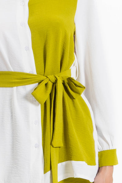 CONTRAST SHIRT SET