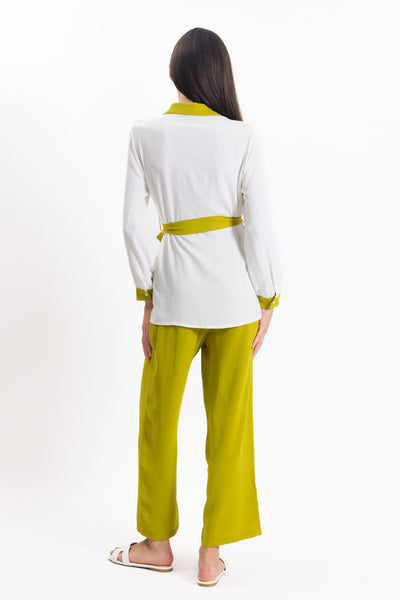 CONTRAST SHIRT SET