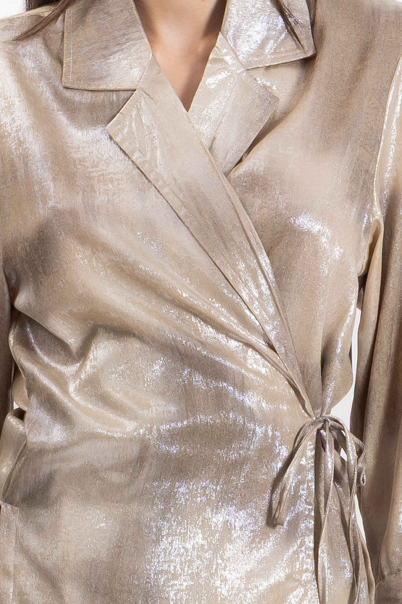 CROSSOVER SATIN TOP SET
