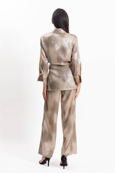 CROSSOVER SATIN TOP SET