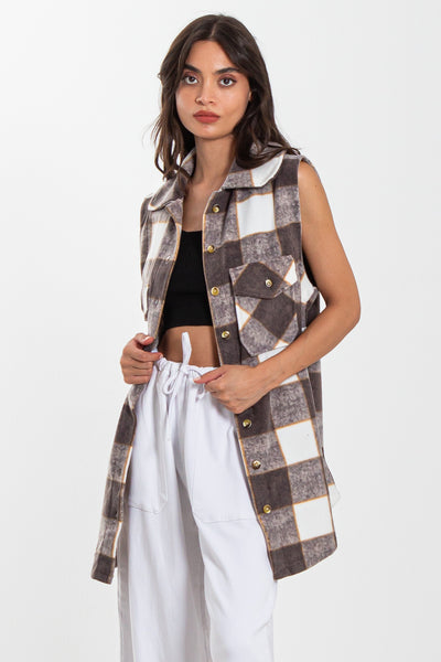 BELTED SLEEVELESS JACKET