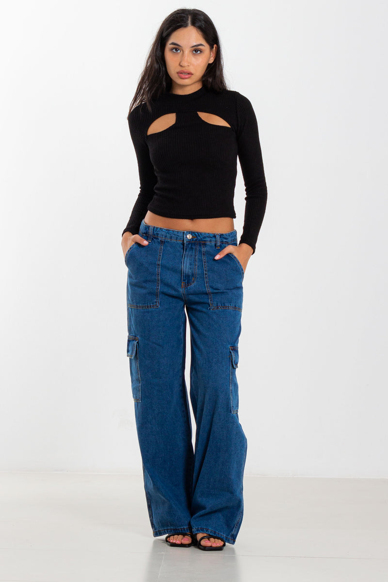 HALTER NECK RIBBED TOP