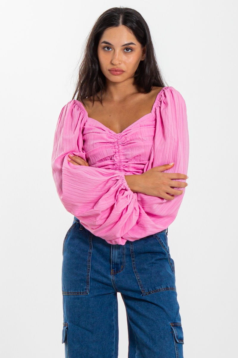 VOLUMINOUS DETAILED CROP TOP