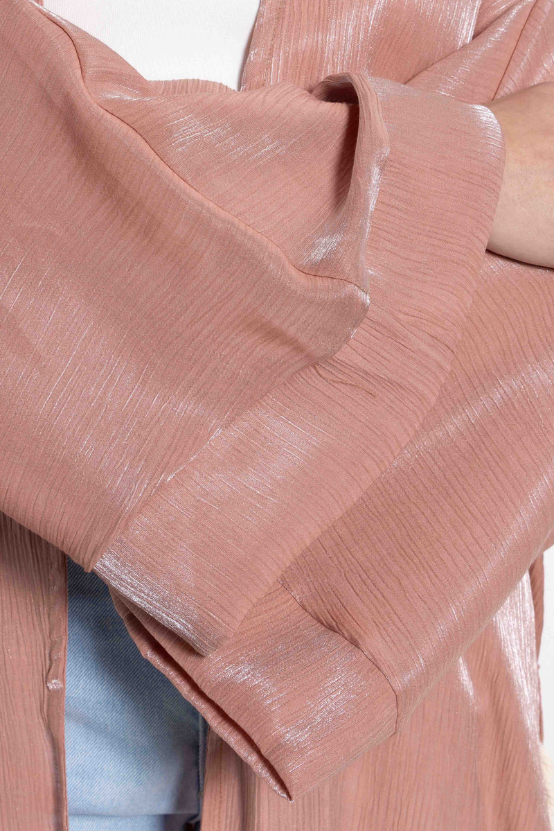 DETAILED SATIN KIMONO WITH BELT