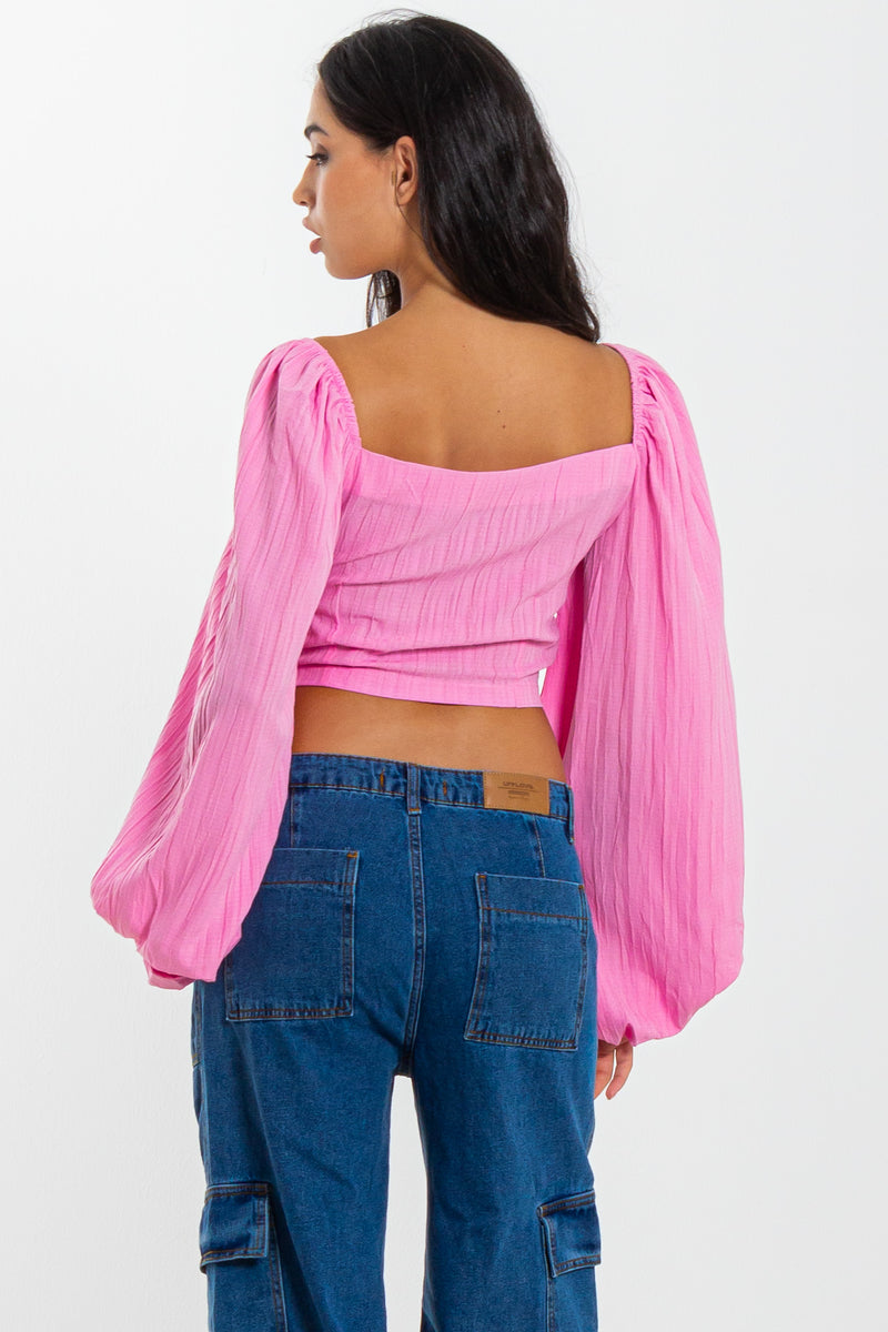 VOLUMINOUS DETAILED CROP TOP