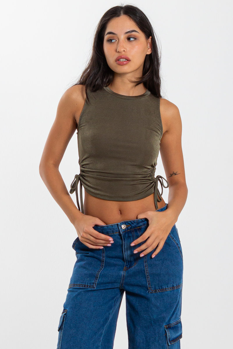DETAILED SIDE KNOT TOP