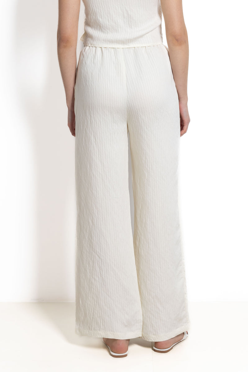 DETAILED STRIPED WIDE-LEG TROUSERS