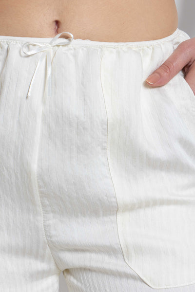 DETAILED STRIPED WIDE-LEG TROUSERS