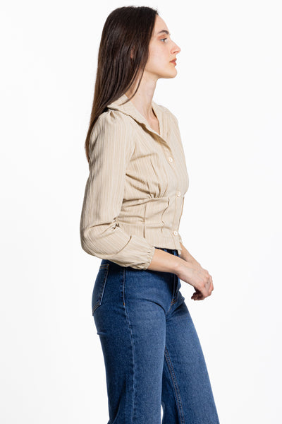 TEXTURED CORSET INSPIRED TOP