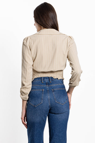 TEXTURED CORSET INSPIRED TOP