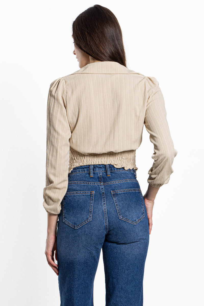 TEXTURED CORSET INSPIRED TOP