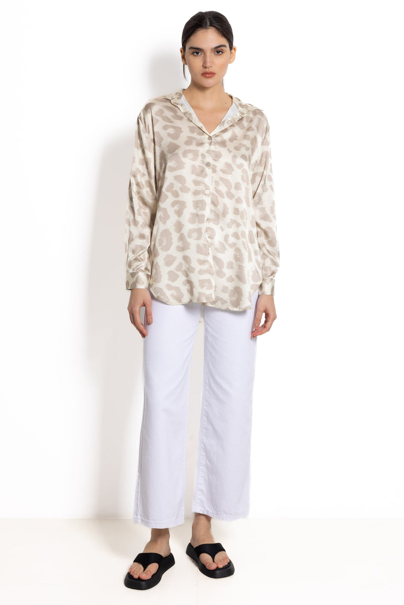 ANIMAL PRINT SATIN SHIRT