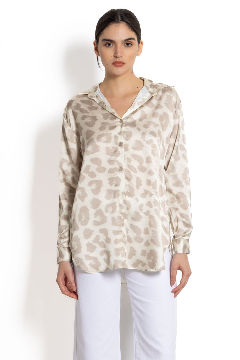 ANIMAL PRINT SATIN SHIRT