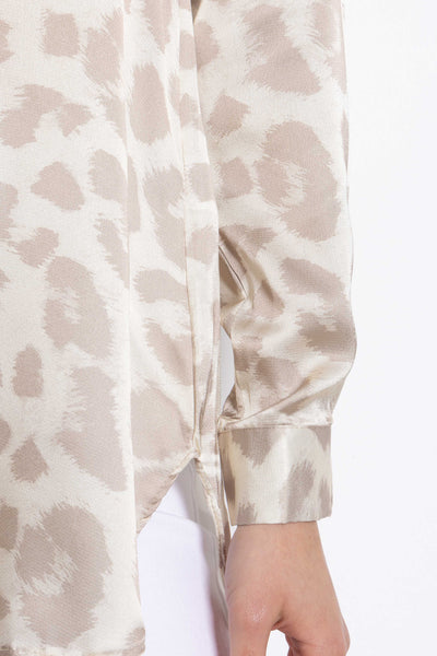 ANIMAL PRINT SATIN SHIRT