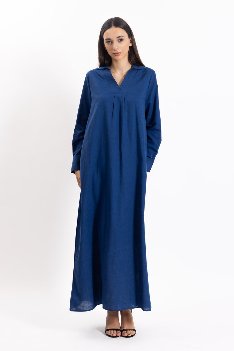 LINEN BLEND MAXI DRESS